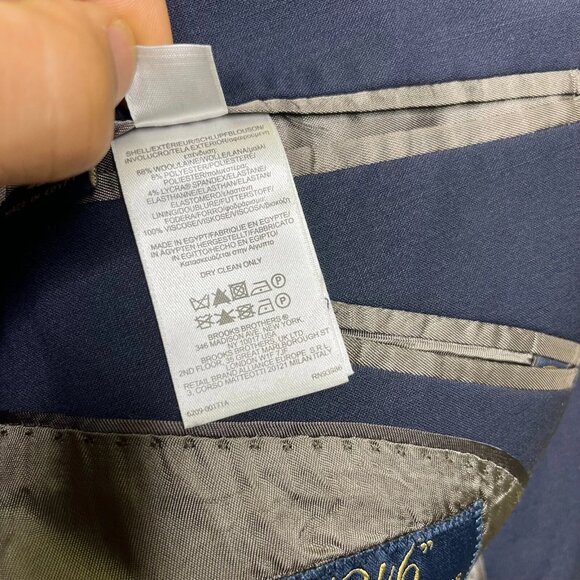 346 Brooks Brothers Mens Blue Explorer Fitzgerald Fit Sport Coat Blazer Size 42R - Picture 8 of 13